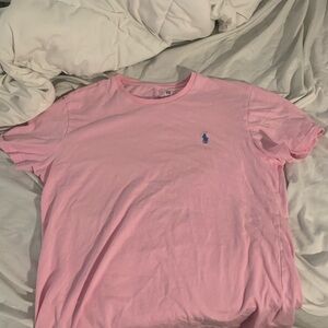 Ralph Lauren Pink Tee with Blue Logo